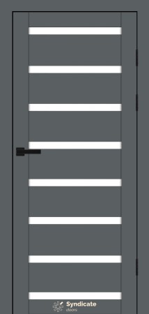 Двері Syndicat Doors PVC 103 Емалія Графітіко сатинове скло
